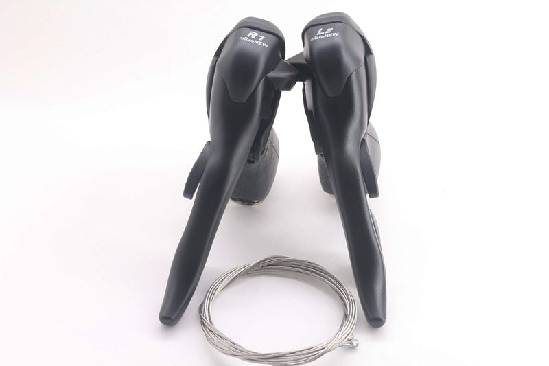 Micronew SB-R472 Double 2X7 Speed Road Bike Shifter Brake Levers for Shimano 2 x 7 Speed Drop Bar Shifters Black Pair - Image 2